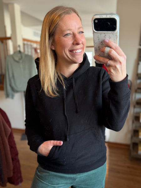 Black Long Sleeve Pullover Hoodie