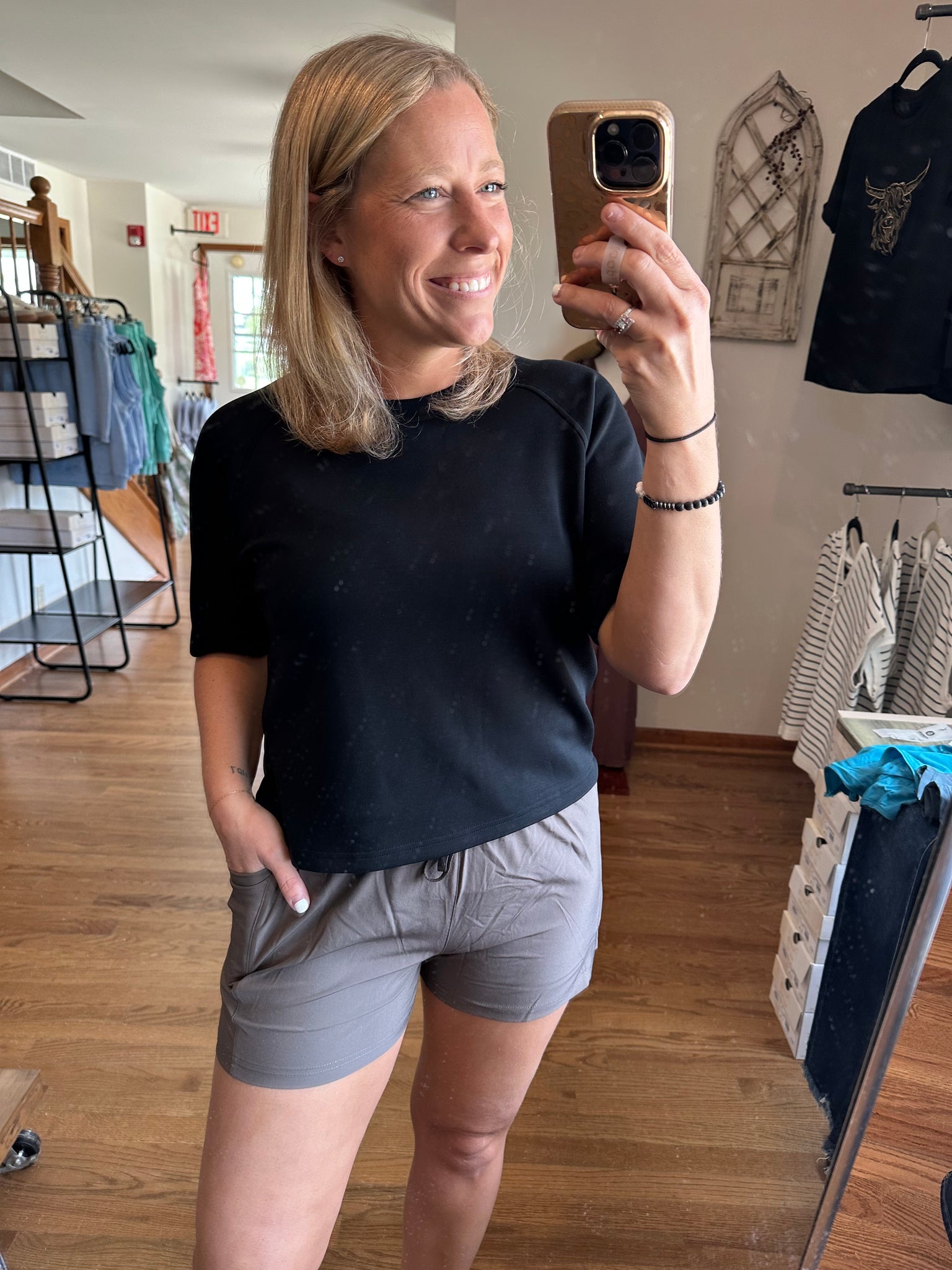 Laguna Soft Drape Raglan Tee in Black
