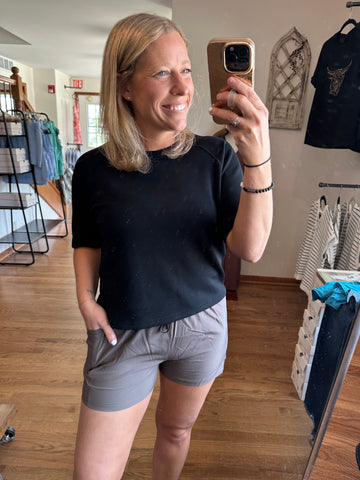 Laguna Soft Drape Raglan Tee in Black