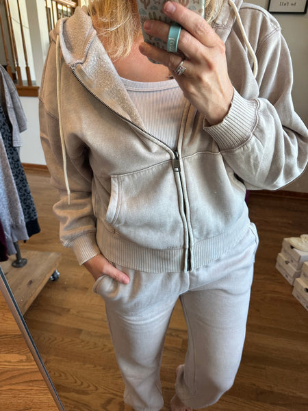 Ash Mocha Acid Wash Sweatpants
