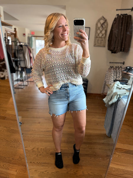 Zenana Raw Hem Denim Mom Shorts