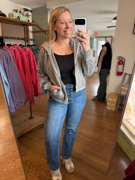 Sleet Fleece Mineral Wash Zip Up Hoodie