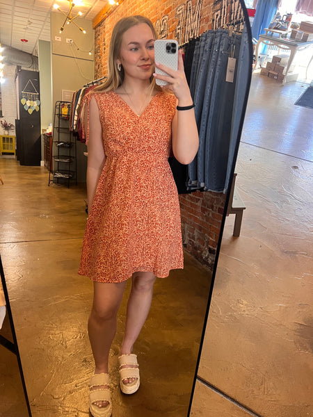 Taupe & Ruse Sleeveless Tie Mini Dress