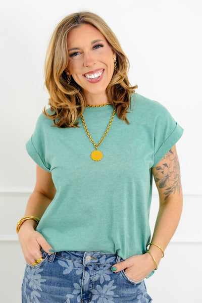 Shoreline Cuffed Sleeve Tee - More Colors!