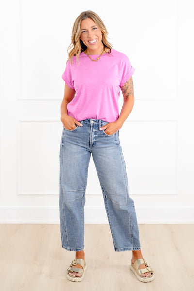 Cotton Modal Slub Rolled Sleeve Tee - More Colors!