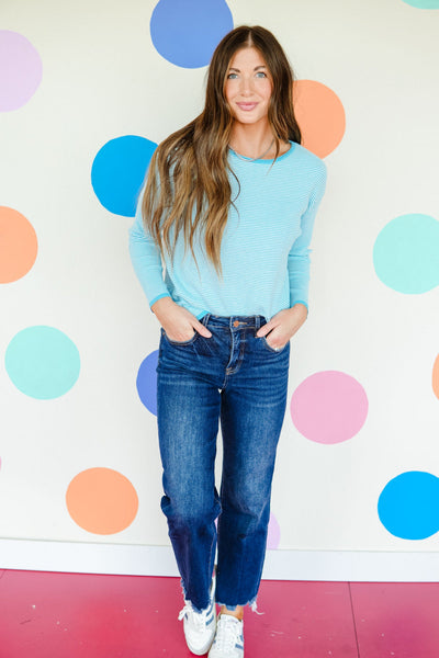 Sky Blue Mini Waffle Marled Sweater