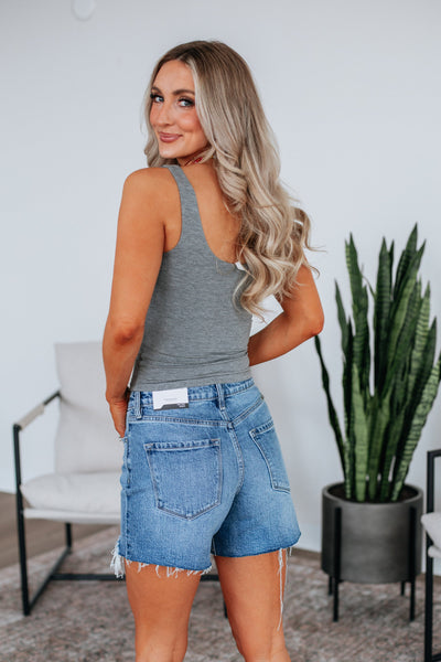 Heather Grey Seamless Tank Top W/ Built in Bra