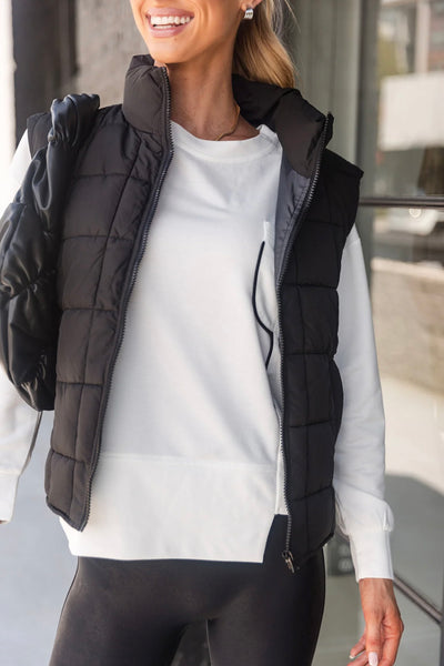 Black Quilted Puffer Vest