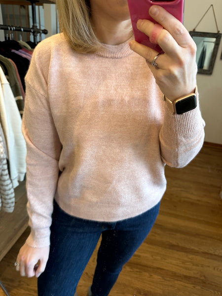 Dusty Pink Crewneck Pullover Sweater