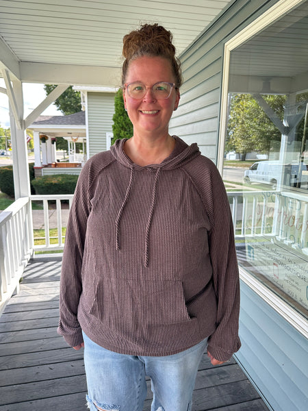 Espresso Ribbed Hooded Top (S-3XL)