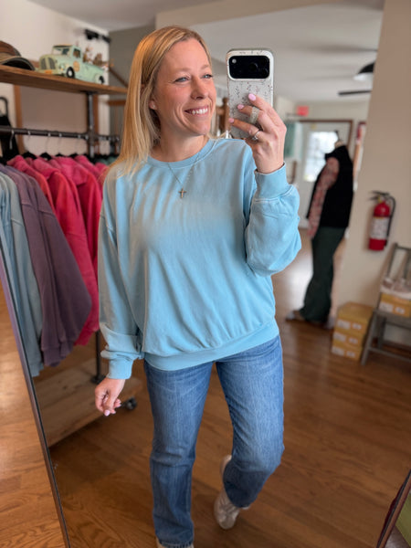 Caribbean Blue Mineral Washed Sweatshirt