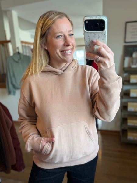 Dark Taupe Comfort Hoodie With Kangaroo Pocket