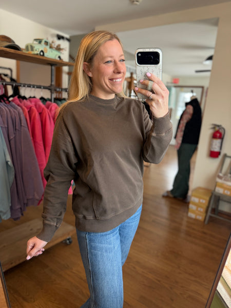 Chocolate French Terry Pullover