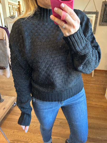 Black Cable Knit Sweater