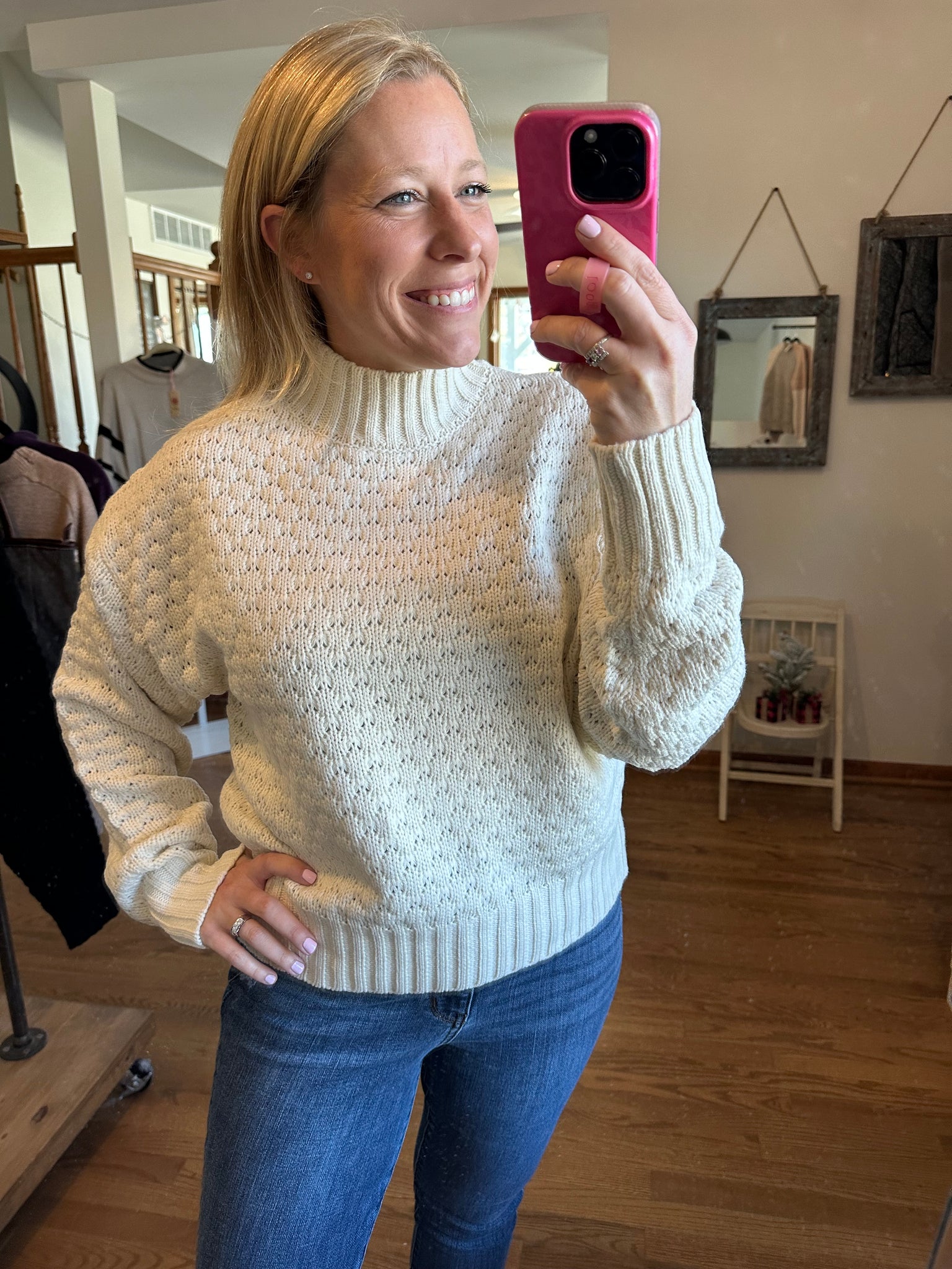 Cream Cable Knit Sweater