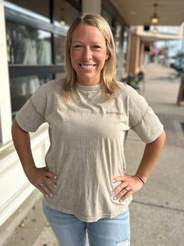 Mocha Good Vibes Mineral Wash Tee