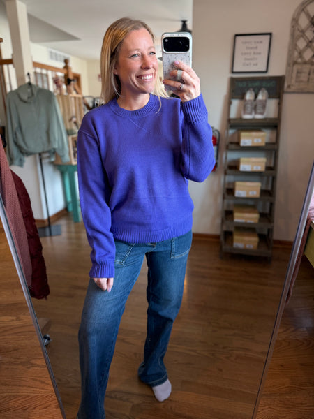 Iris Purple Crew Neck Sweater