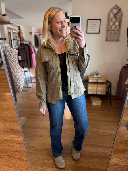 Sage Thermal Knit Textured Hooded Jacket