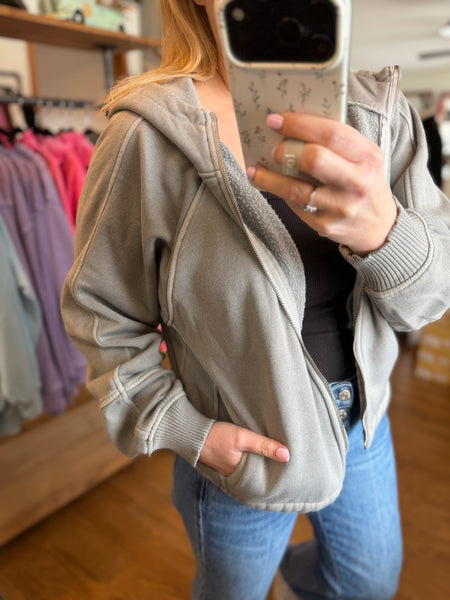 Sleet Fleece Mineral Wash Zip Up Hoodie
