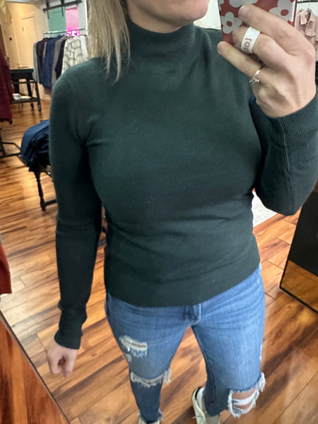 Hunter Green Mockneck Sweater