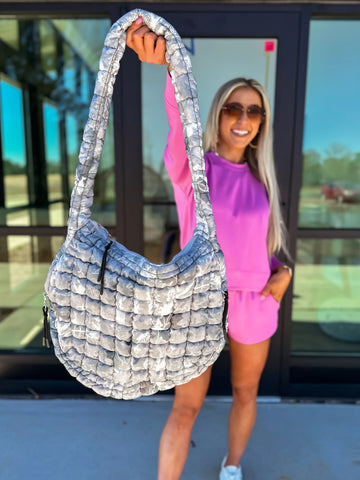 Quilted Puffer Bag in Camo