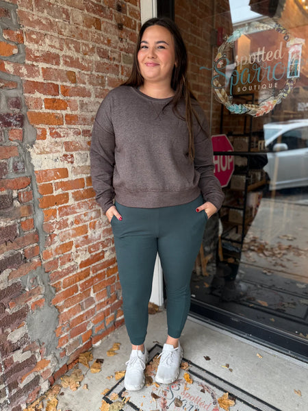 Espresso Burned Out Crewneck Sweatshirt