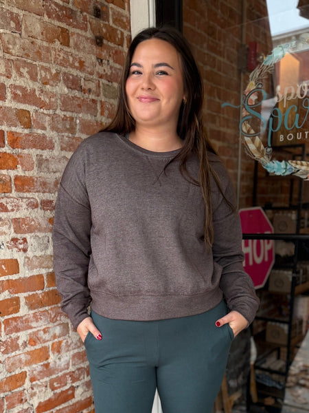 Espresso Burned Out Crewneck Sweatshirt