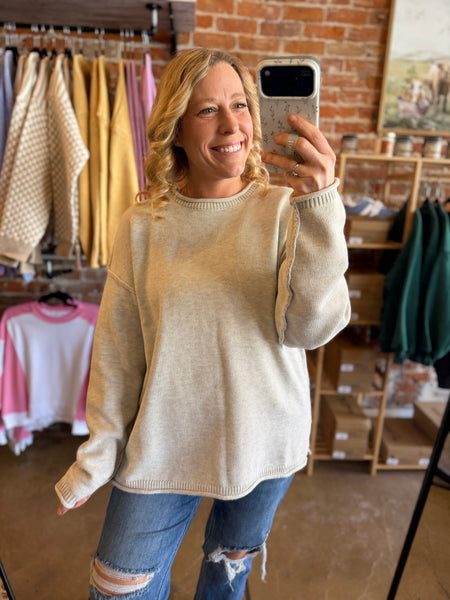 Melange Grey Pullover Sweater