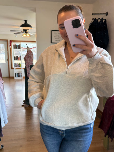 Heather Grey Quarter Zip Pullover
