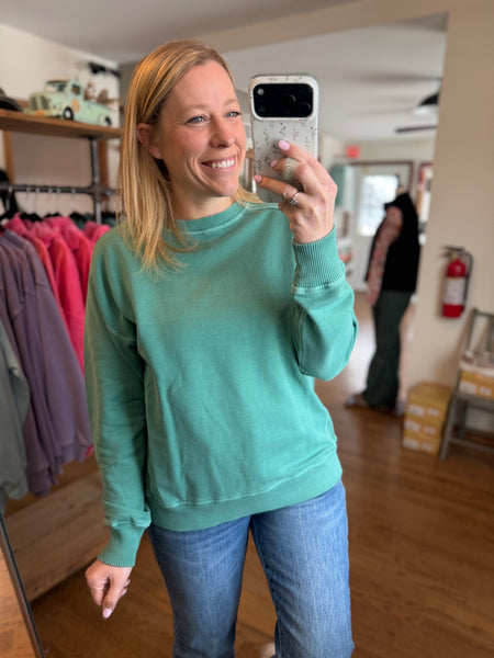 Dark Green French Terry Pullover