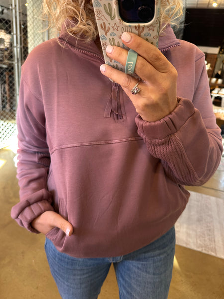 Rose Taupe Tundra Thermal Half-Zip