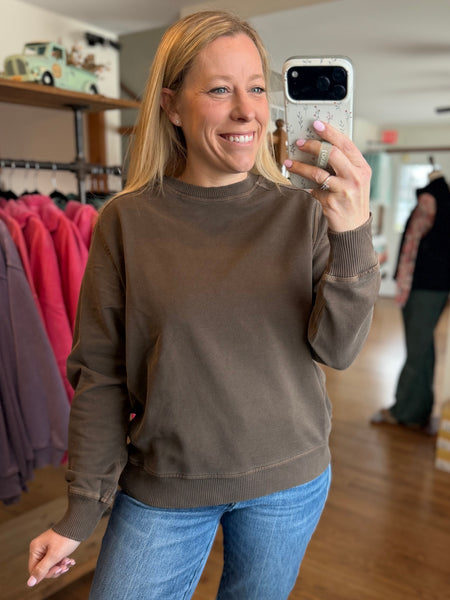 Chocolate French Terry Pullover