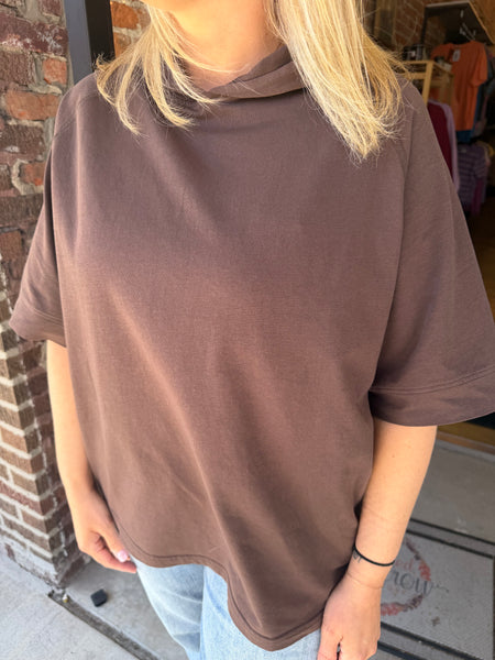 Espresso Pima Cotton SunFade Short Sleeve Hoodie