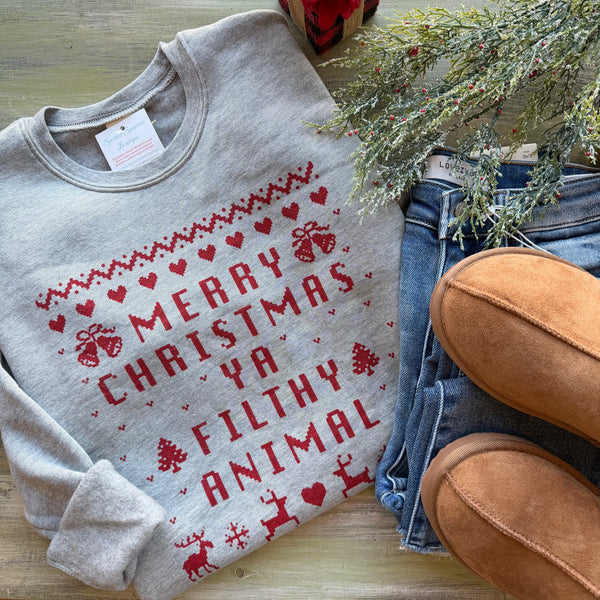 Heather Grey Filthy Animal Graphic Sweatshirt