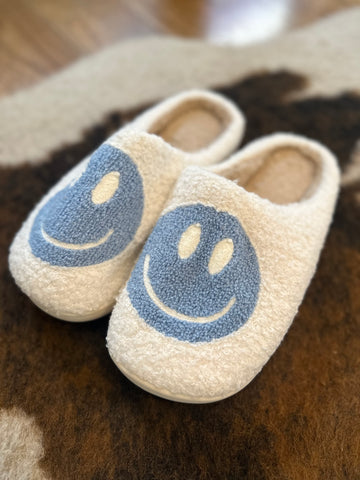 Smiley Slippers in Blue