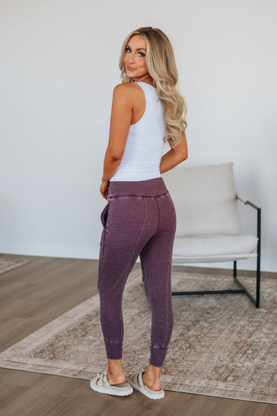 Plum Mineral Wash Joggers