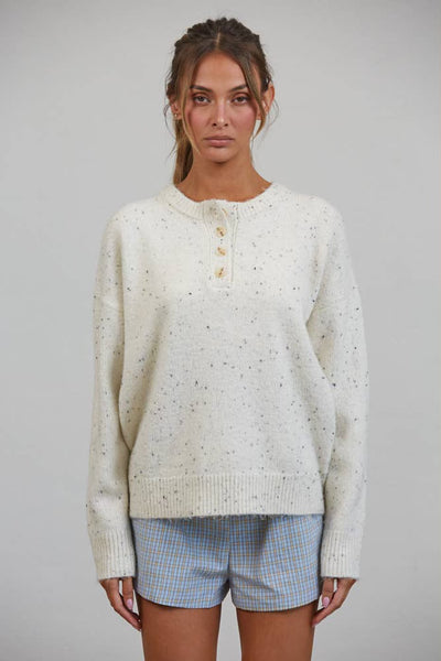 Oreo Milkshake Slouchy Henley Sweater