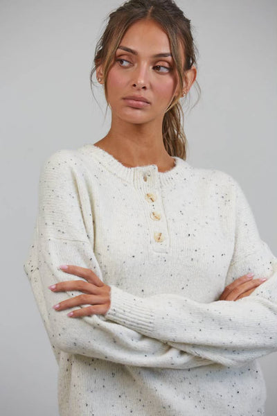 Oreo Milkshake Slouchy Henley Sweater