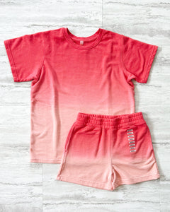 Coral Ombre Boyfriend Shorts