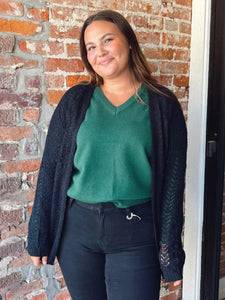 Hunter Green V-Neck Sweater