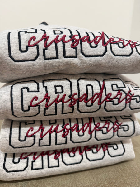 Embroidered Cross Crusaders Graphic Sweatshirt