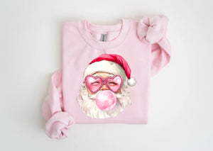 Bubble Gum Santa Graphic Sweatshirt