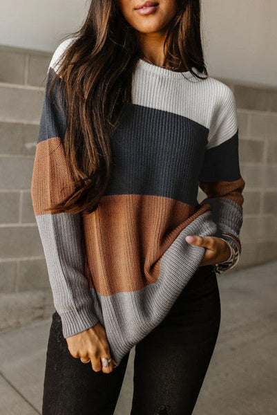 Chestnut Color-Block Sweater