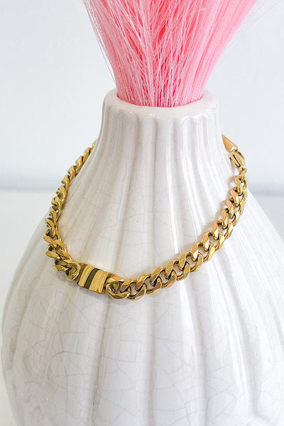 Gold Link & Block Bracelet