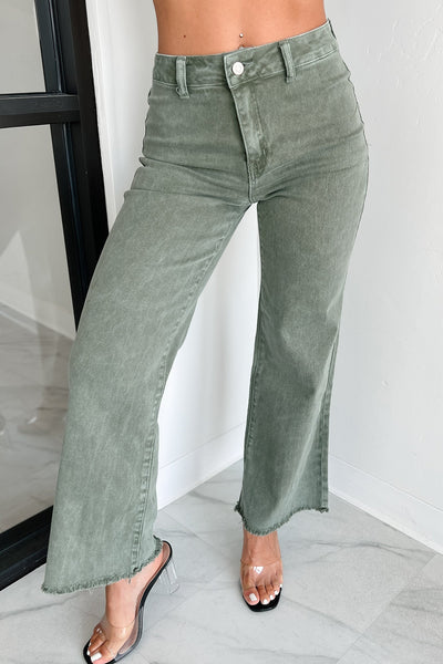 Olive Wide Leg Jeans