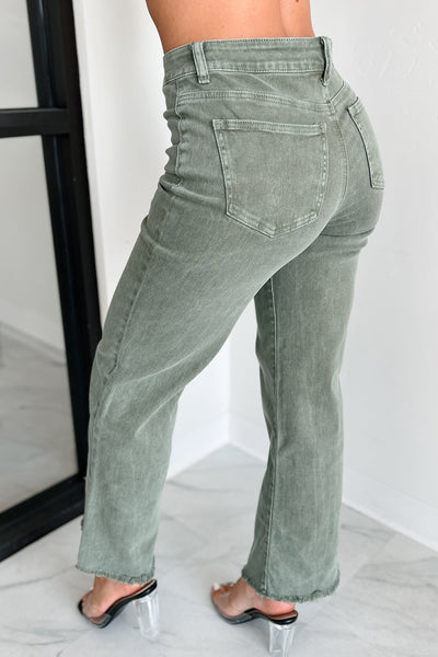 Olive Wide Leg Jeans