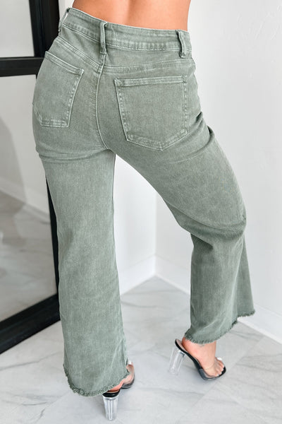 Olive Wide Leg Jeans