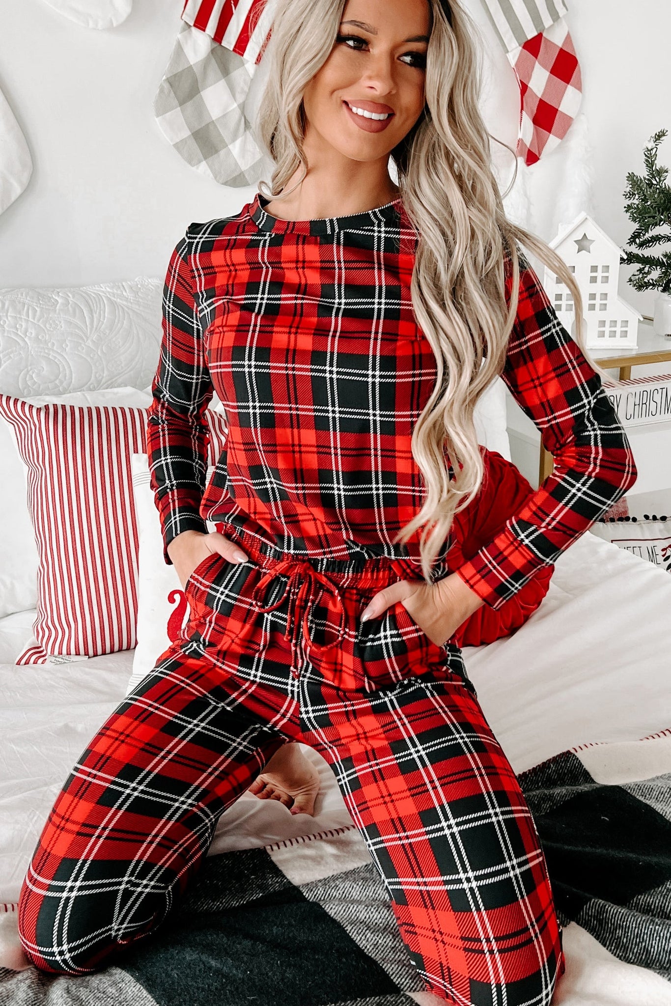 Red Plaid Pajama Set
