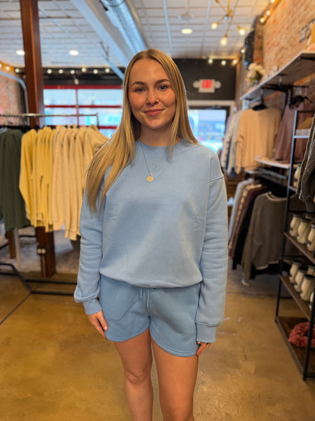 Denim Drift Cotton Blend Shorts