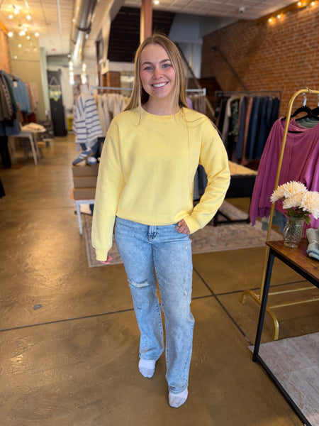 Yellow Glow Classic Fit Fleece Sweatshirt